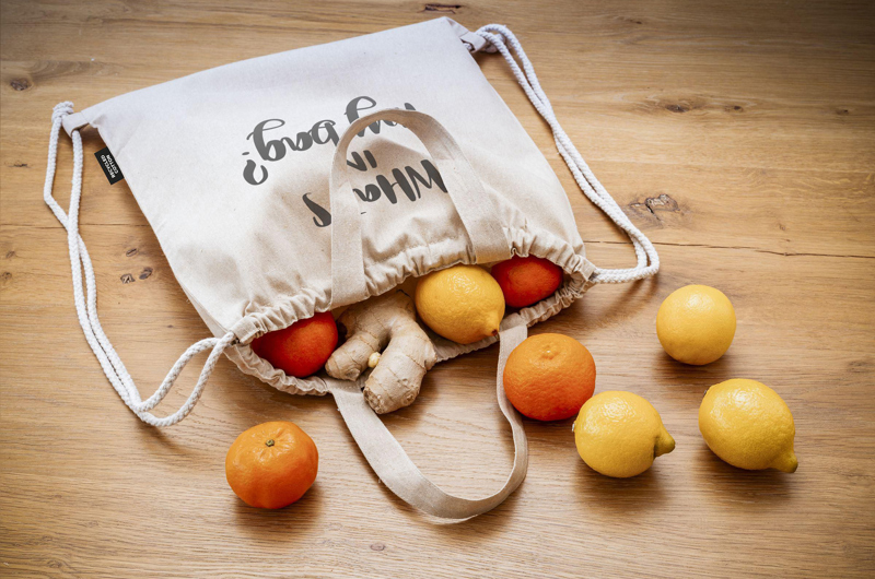 Recycled cotton drawstring bag (180gsm/5.3oz) 263655_311 (Natural)