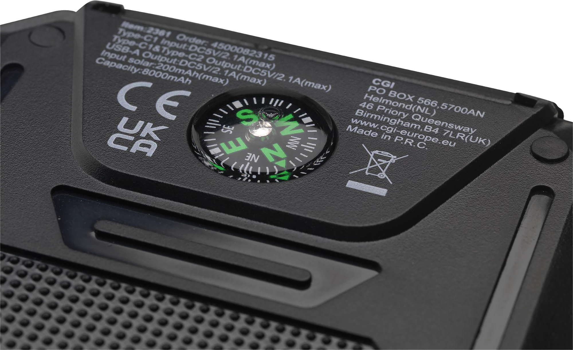 Picture of Recycled ABS solar power bank (8,000mAh)