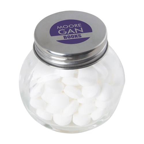 Small glass jar with mints