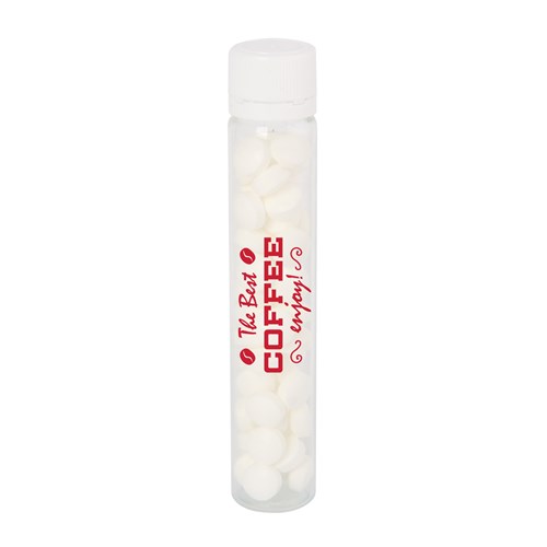 Plastic tube with dextrose mints