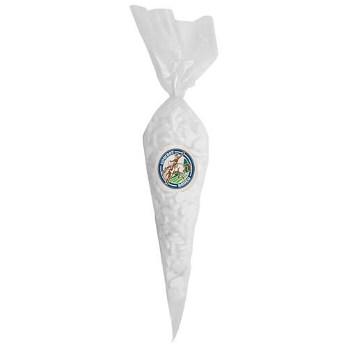 250gr Sweet cones with printed label and filled with dextrose heart mints