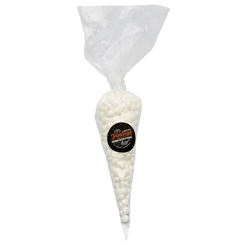 195gr Sweet cones with printed label and filled with dextrose mints