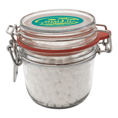 255ml/480gr Glass jar filled with extra strong mints