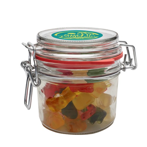 255ml/475gr Glass jar filled with gummy bears