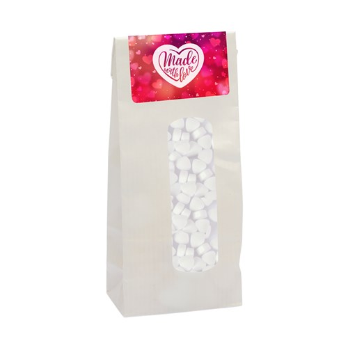 110gr Kraft bag with window and filled with extra strong mints