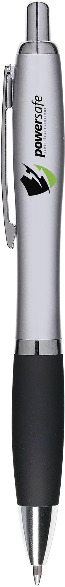 Picture of Silver ballpen with coloured grip