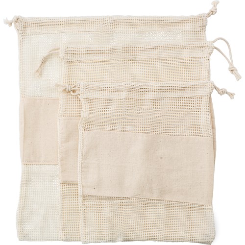 Natural cotton mesh bags