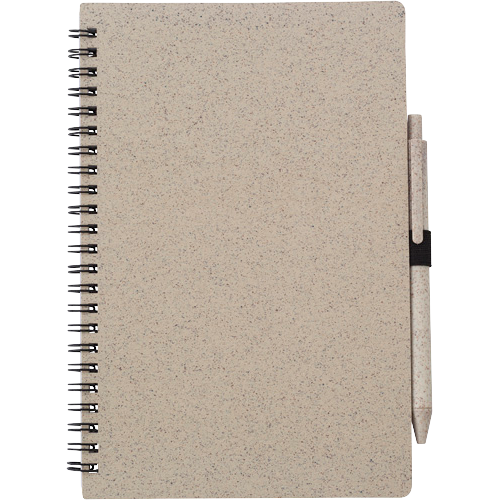 Wheat straw notebook with pen (approx. A5) 480875_011