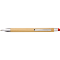 Bamboo and plastic ballpen 548774_008 (Red)