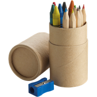 Coloured pencil & crayon set (12pc) 2785_011 (Brown)