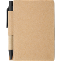 Cardboard notebook with ballpen 6419_001 (Black)