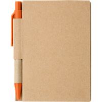 Cardboard notebook with ballpen 6419_007 (Orange)