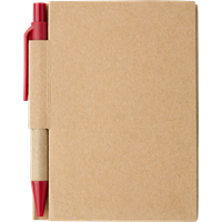 Cardboard notebook with ballpen 6419_008 (Red)