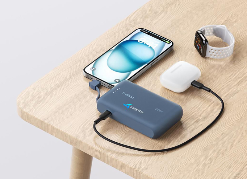 Belkin power bank with integrated cable (10,000mah) 263174_005 (Blue)