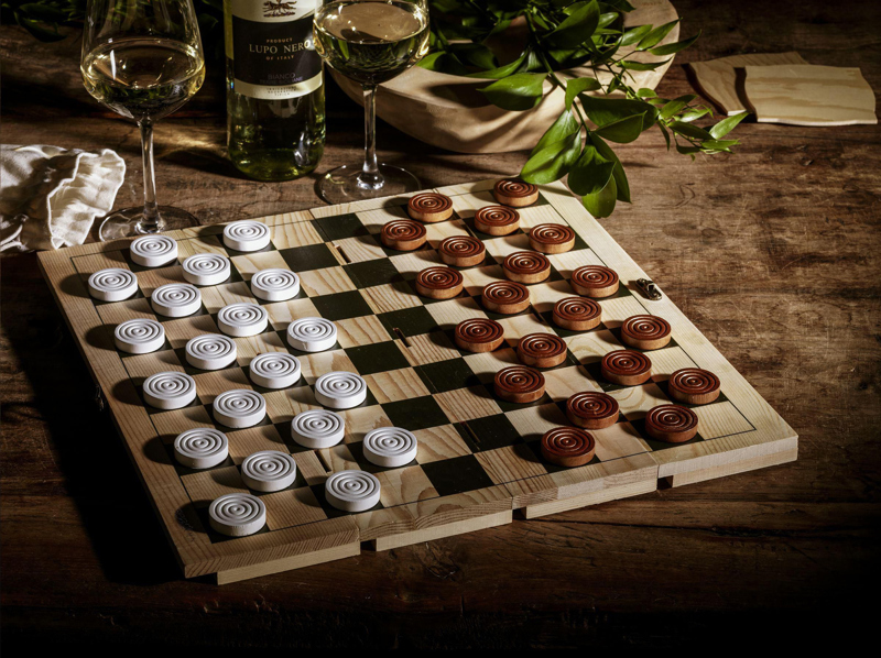 Rackpack wine gift box & checkers game 269421_945 (Wood)