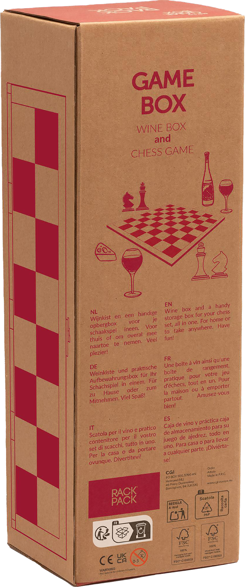 Picture of Rackpack wine gift box & chess game 