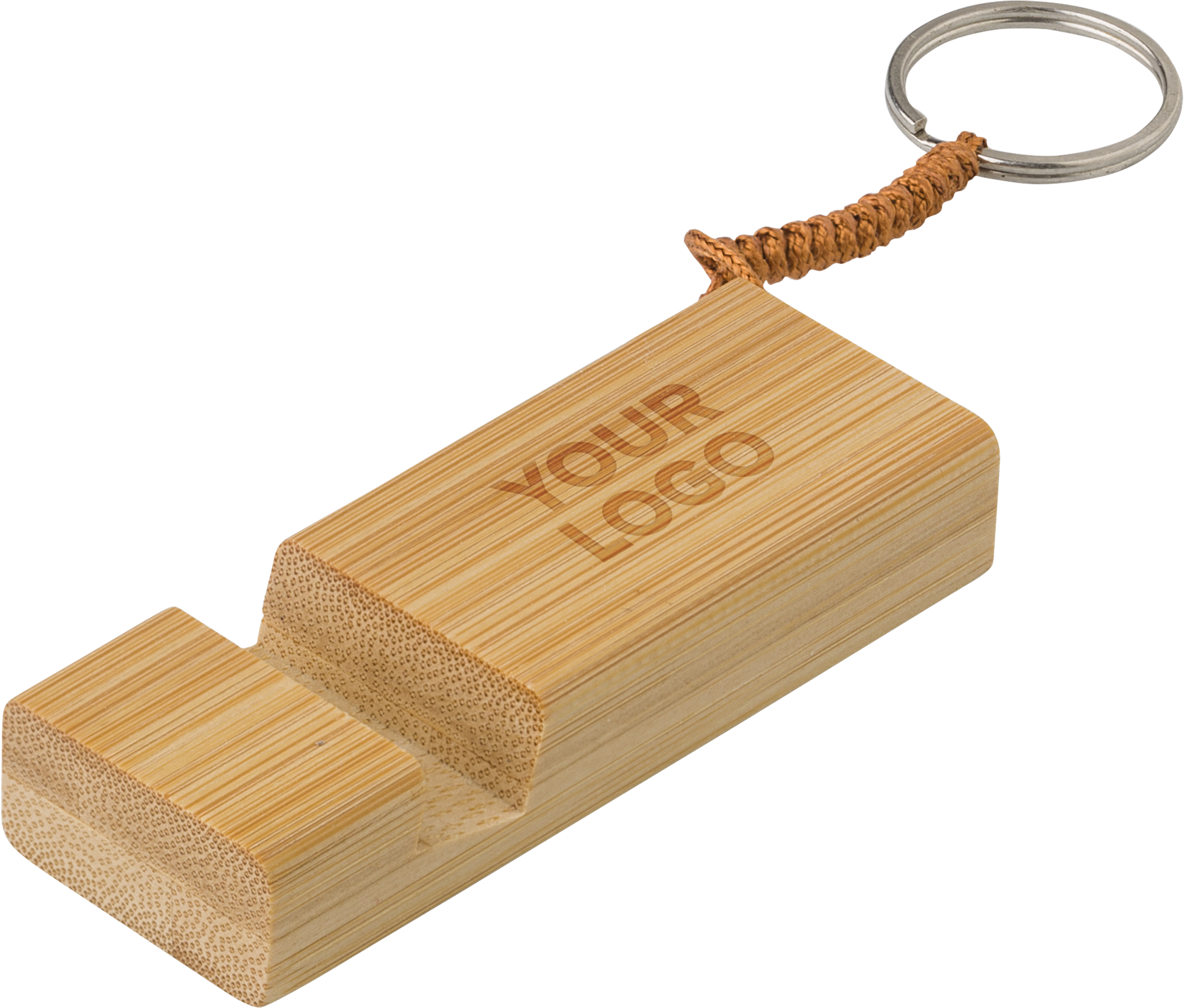 Picture of Bamboo phone stand keyring