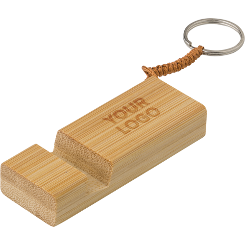 Bamboo phone stand keyring