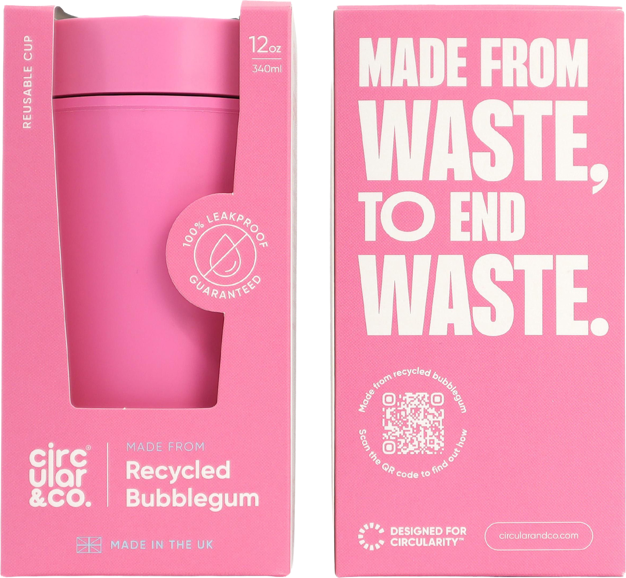 Picture of Circular&Co recycled bubblegum double walled walled cup (340ml)