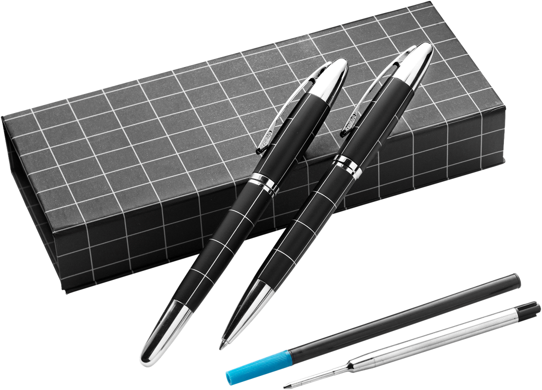 Metal ballpen and rollerball 2057_050 (Black/silver)