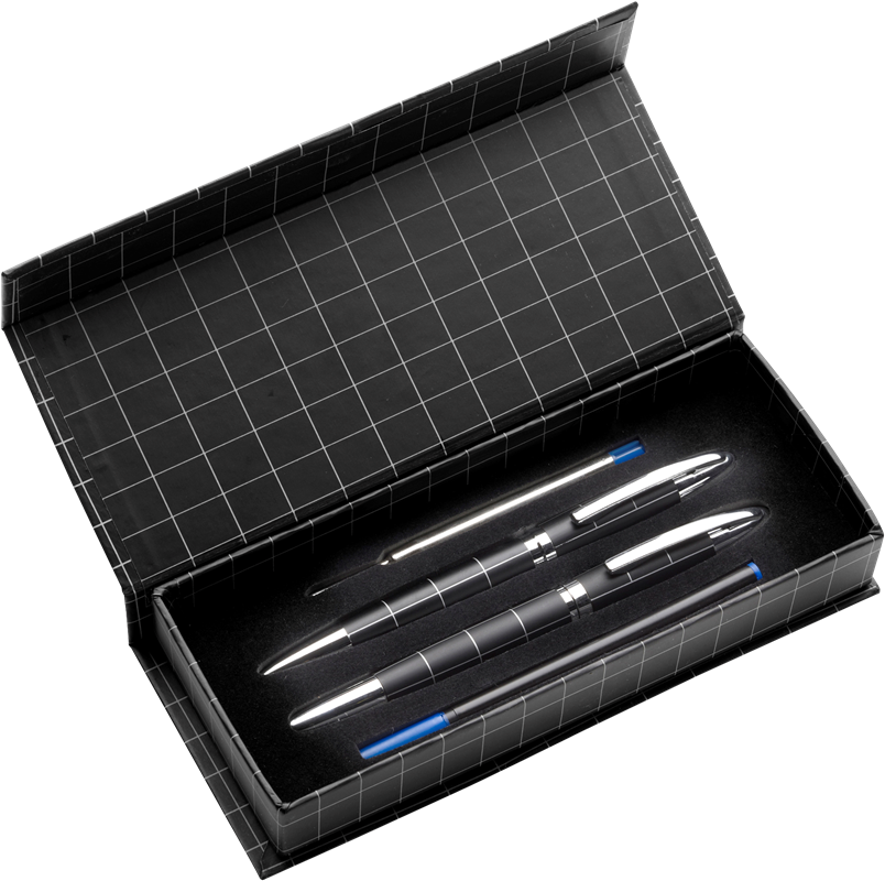 Metal ballpen and rollerball 2057_050 (Black/silver)