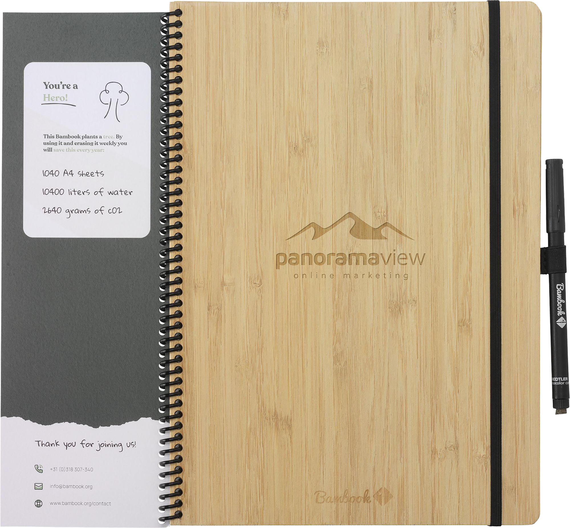 Picture of Bambook notebook with pen loop (approx A5)
