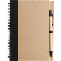 Cardboard notebook with ballpen 2715_001 (Black)