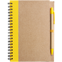 Cardboard notebook with ballpen 2715_006 (Yellow)