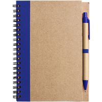 Cardboard notebook with ballpen 2715_005 (Blue)