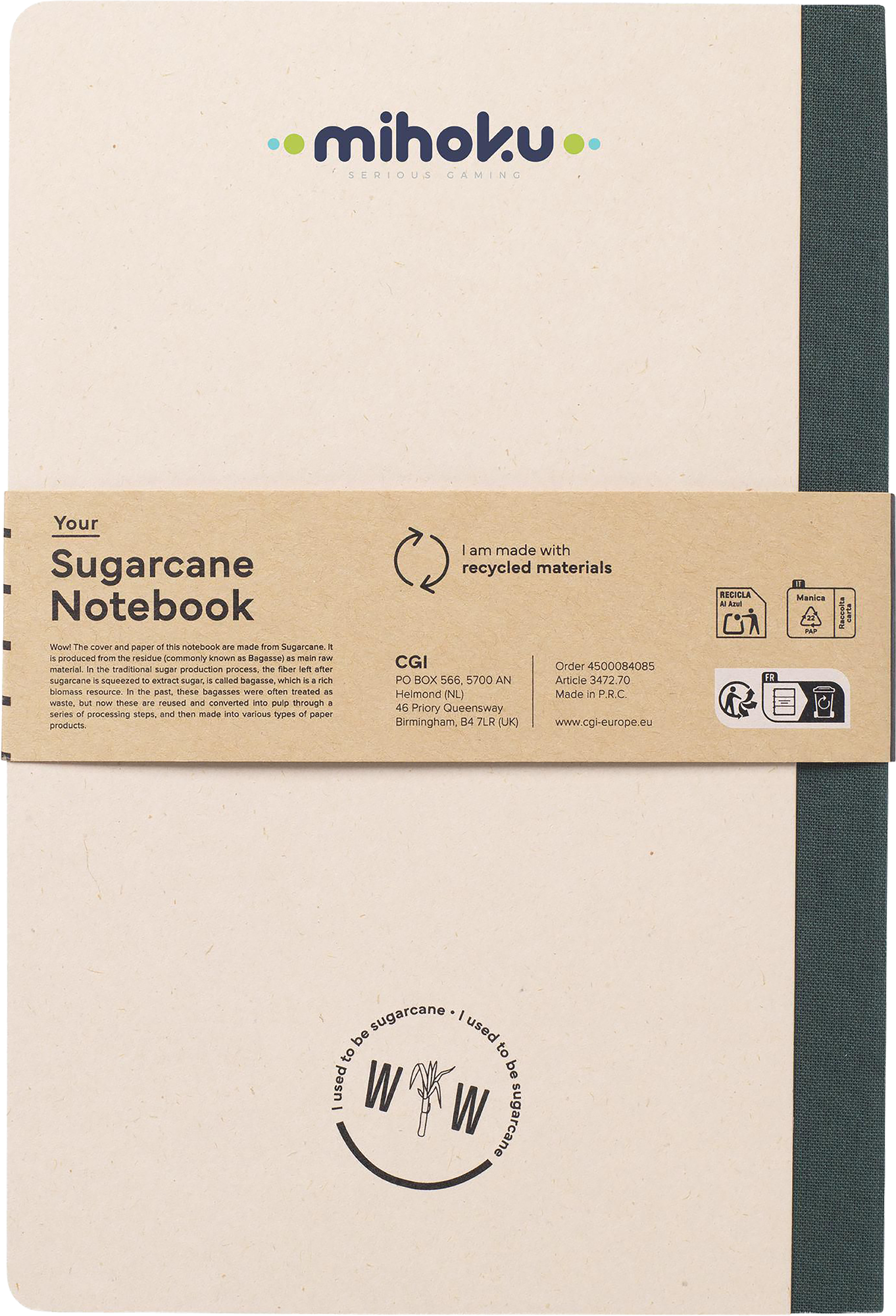 Picture of Sugarcane notebook (approx. A5)