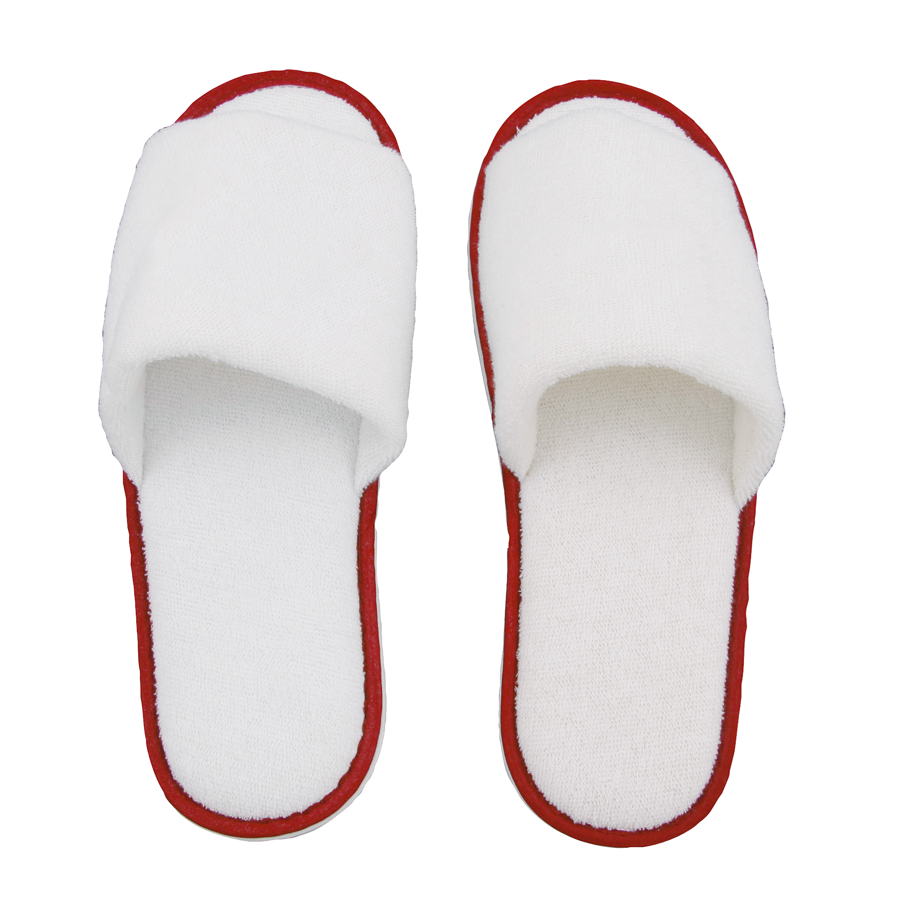 Red and cheap white slippers