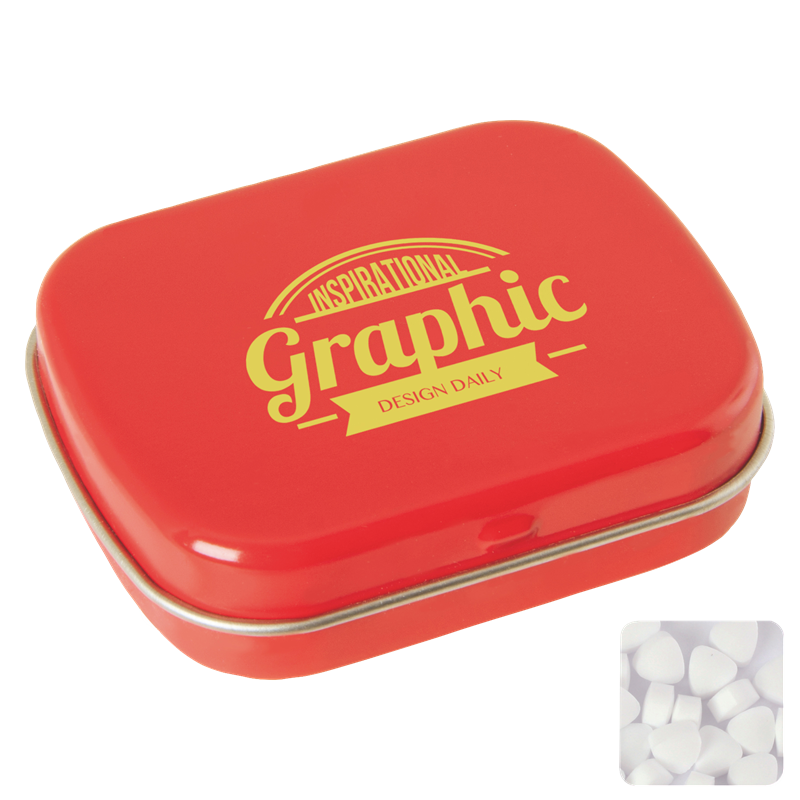 Flat tin with extra strong mints C-0100_008 (Red)