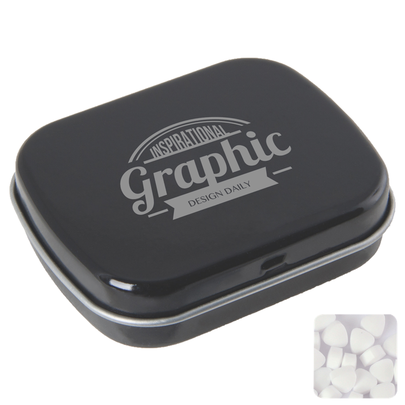 Flat tin with extra strong mints C-0100_001 (Black)