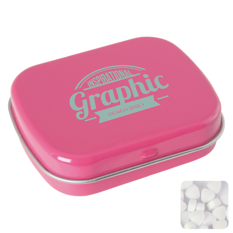 Flat tin with extra strong mints C-0100_017 (Pink)