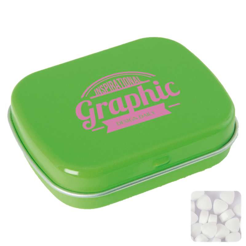 Flat tin with extra strong mints C-0100_029 (Light green)