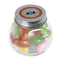 Small glass jar with jelly beans C-0163_032 (Silver)