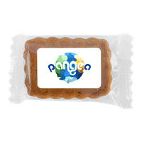 Small Gingerbread cookie with edible label, supplied in a clear flow pack C-0347_000 (Custom made)