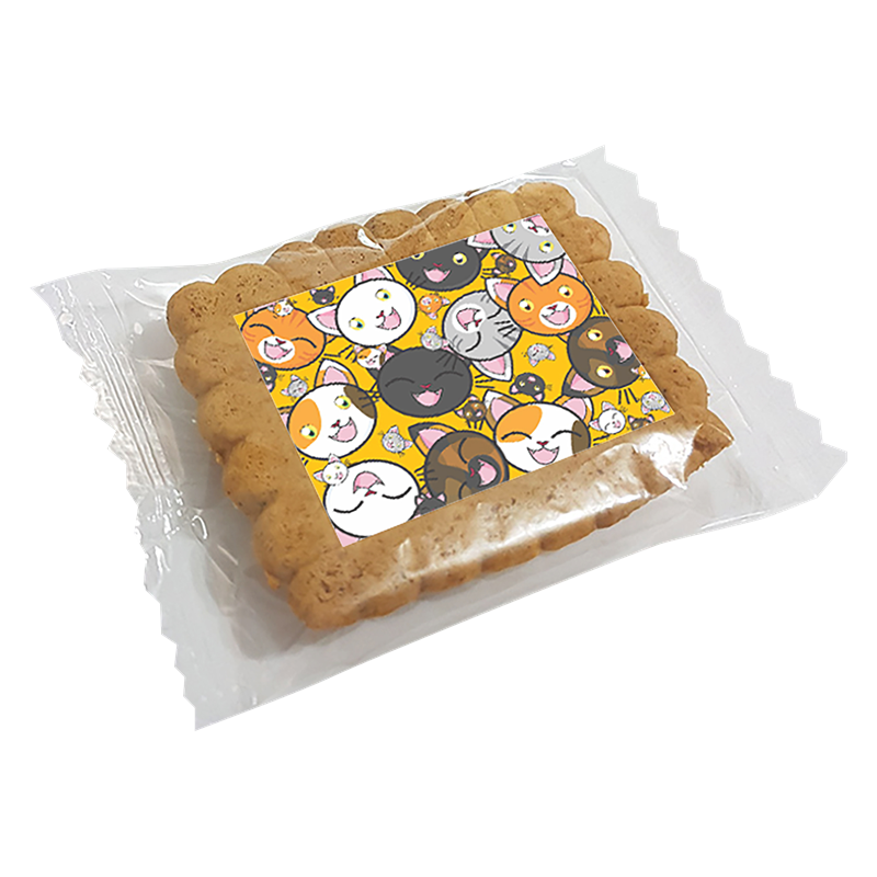Medium Gingerbread cookie with edible label, supplied in a clear flow pack CY0348_000 (Custom made)