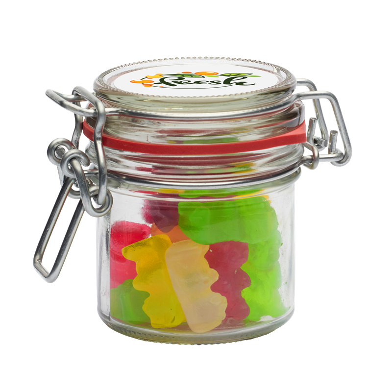 C-0611GB - 125ml/280gr Glass jar filled with gummy bears | Impression