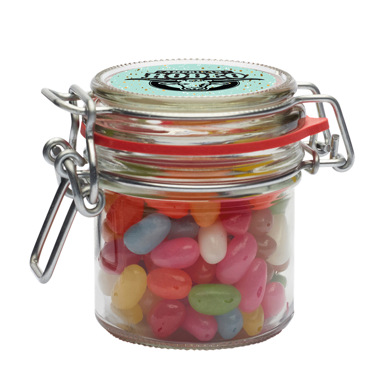 125ml/300gr Glass jar filled with jelly beans C-0611_021 (Neutral)