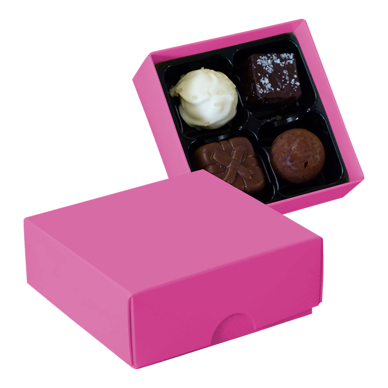 Chocolate box with 4 assorted chocolates and truffles CY0788_017 (Pink)