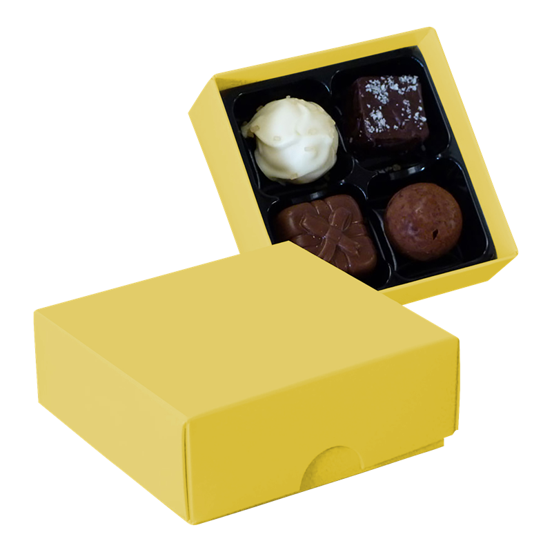 Chocolate box with 4 assorted chocolates and truffles CY0788_006 (Yellow)