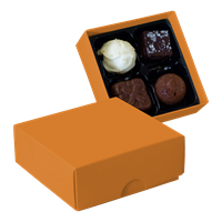 Chocolate box with 4 assorted chocolates and truffles CY0788_007 (Orange)