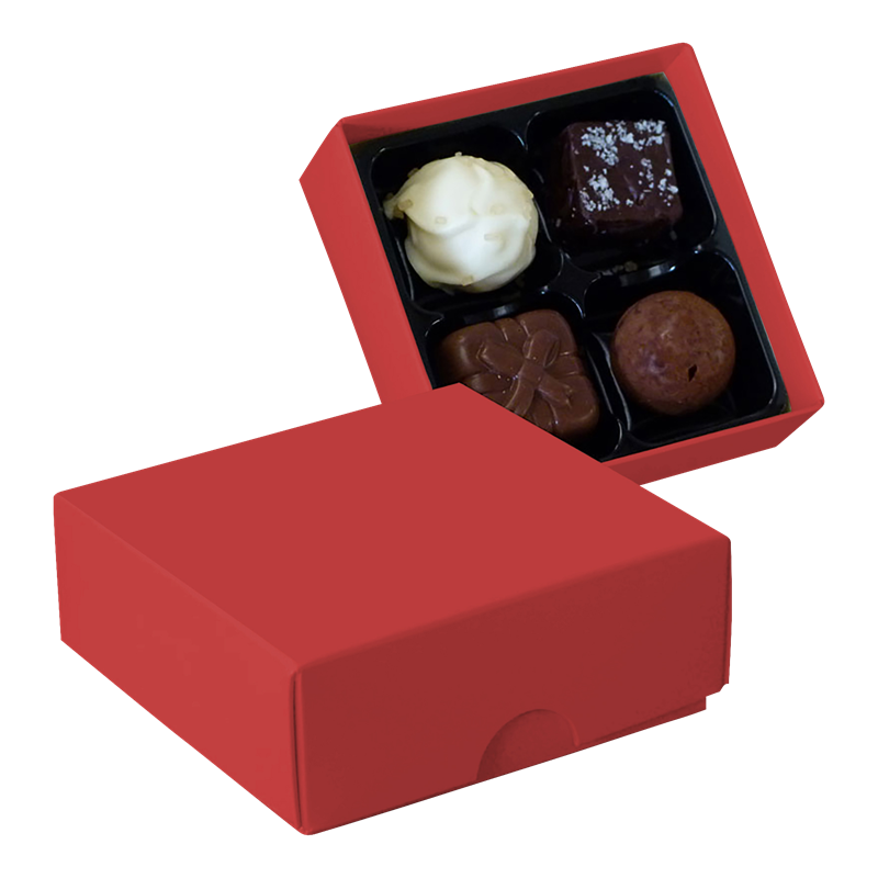 Chocolate box with 4 assorted chocolates and truffles CY0788_008 (Red)