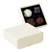 Chocolate box with 4 assorted chocolates and truffles CY0788_030 (Cream)