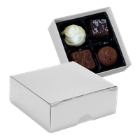 Chocolate box with 4 assorted chocolates and truffles CY0788_032 (Silver)