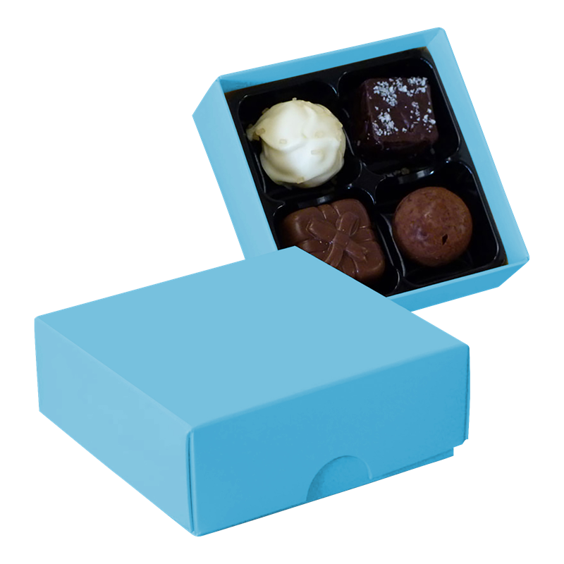 Chocolate box with 4 assorted chocolates and truffles CY0788_166 (Aqua)
