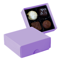 Chocolate box with 4 assorted chocolates and truffles CY0788_354 (Violet)