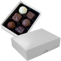 Chocolate box with 6 assorted chocolates and truffles C-0789_002 (White)