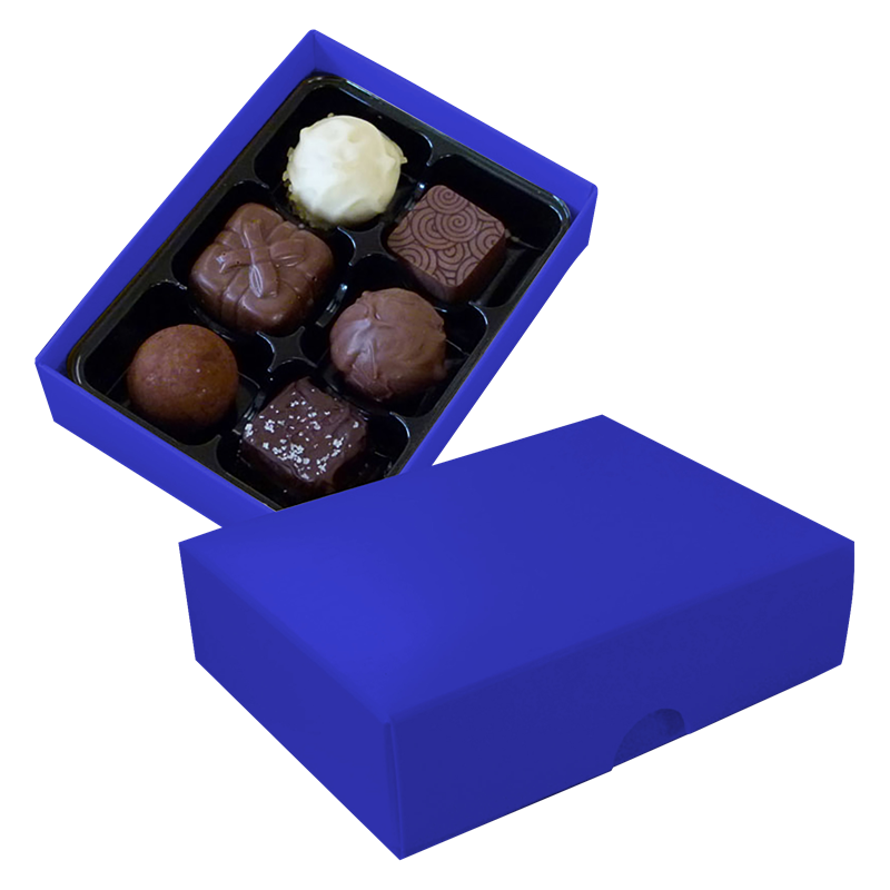 Chocolate box with 6 assorted chocolates and truffles C-0789_005 (Blue)